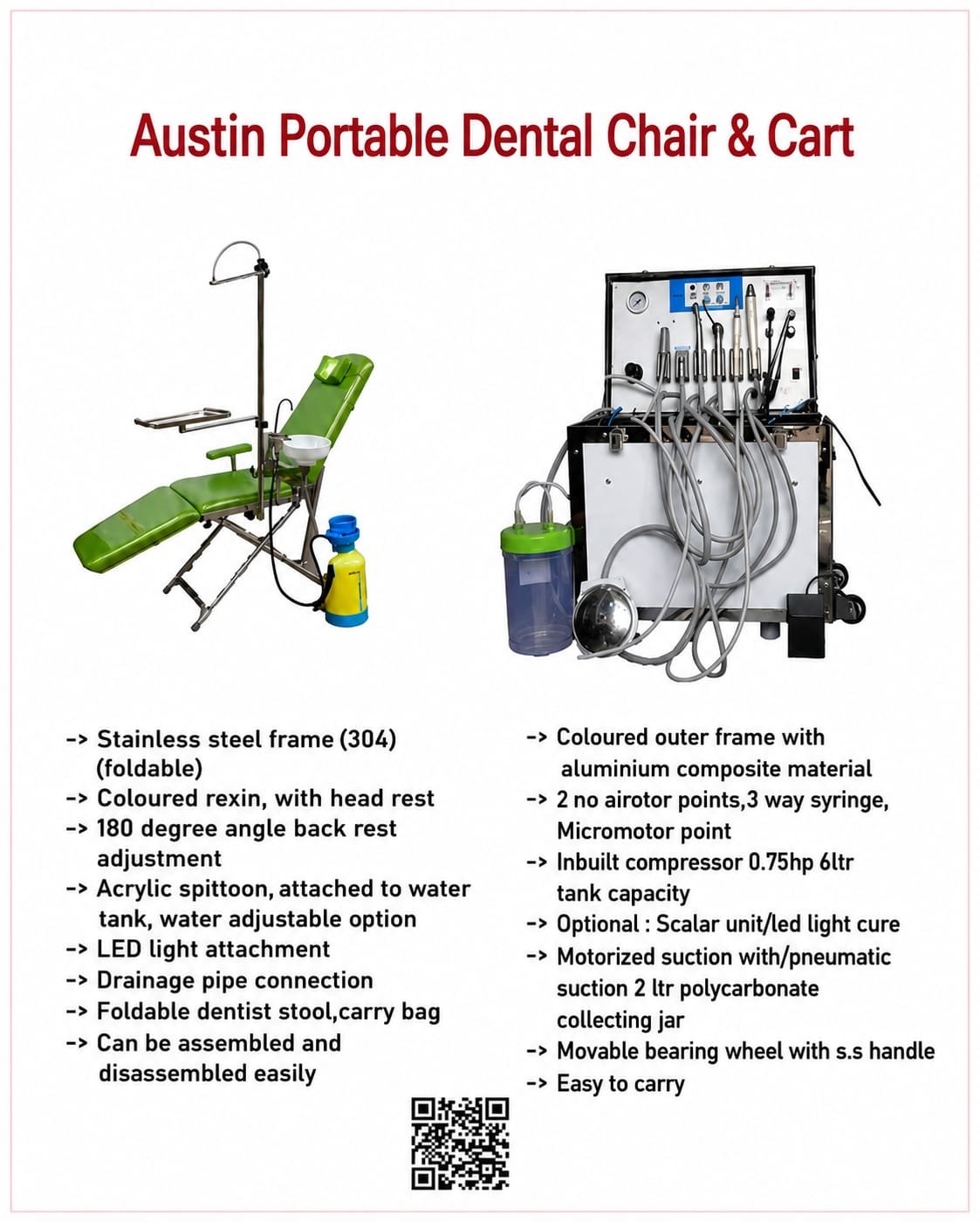 Austin Portable Dental Chair & Cart