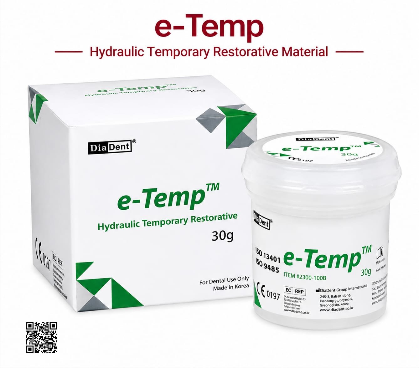 DiaDent e-Temp Hydraulic Temporary Restorative Material